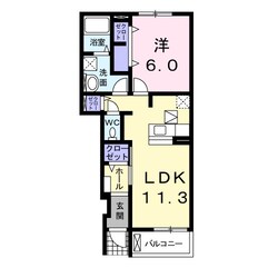 北信太駅 徒歩6分 1階の物件間取画像